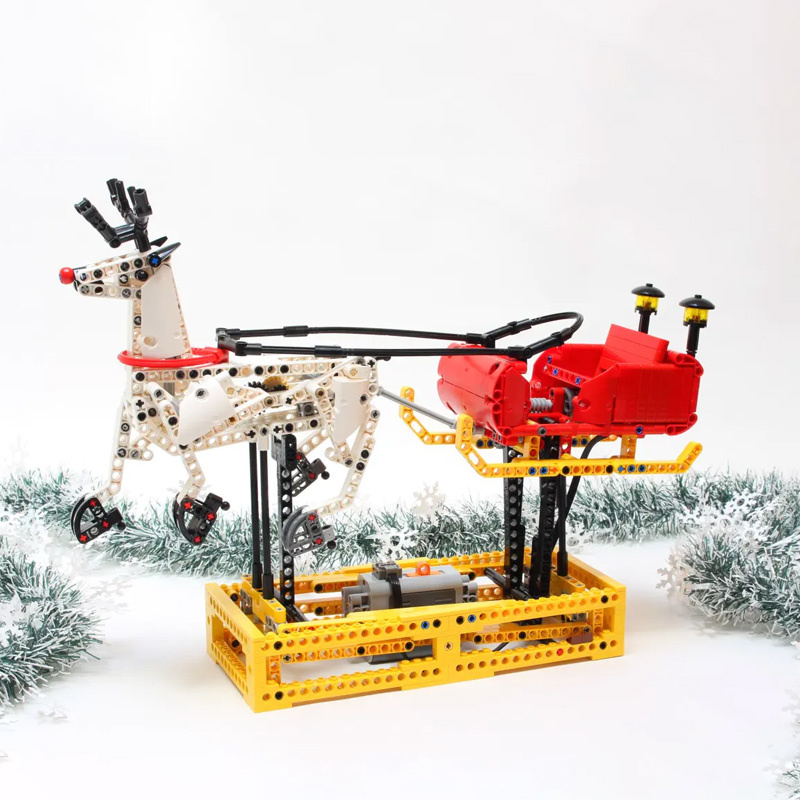 [With Motor] Mould King 10010 Christmas Santa Sleigh Technic