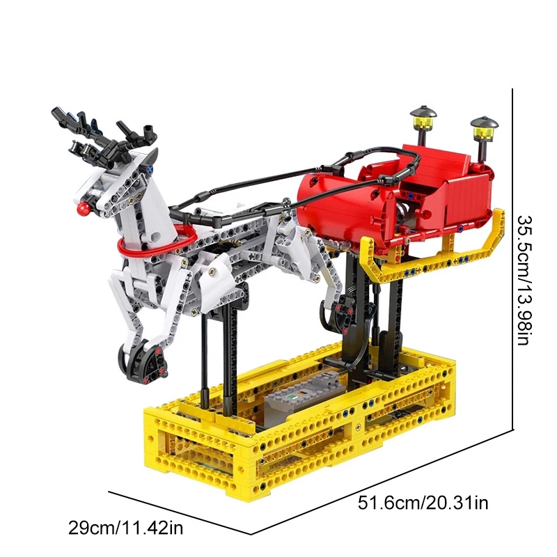 [With Motor] Mould King 10010 Christmas Santa Sleigh Technic