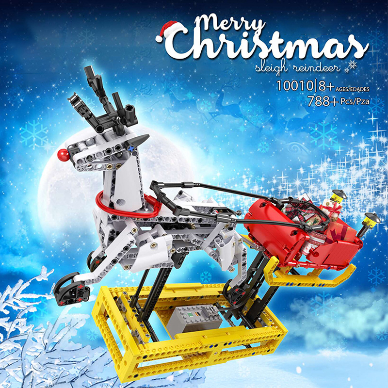 [With Motor] Mould King 10010 Christmas Santa Sleigh Technic