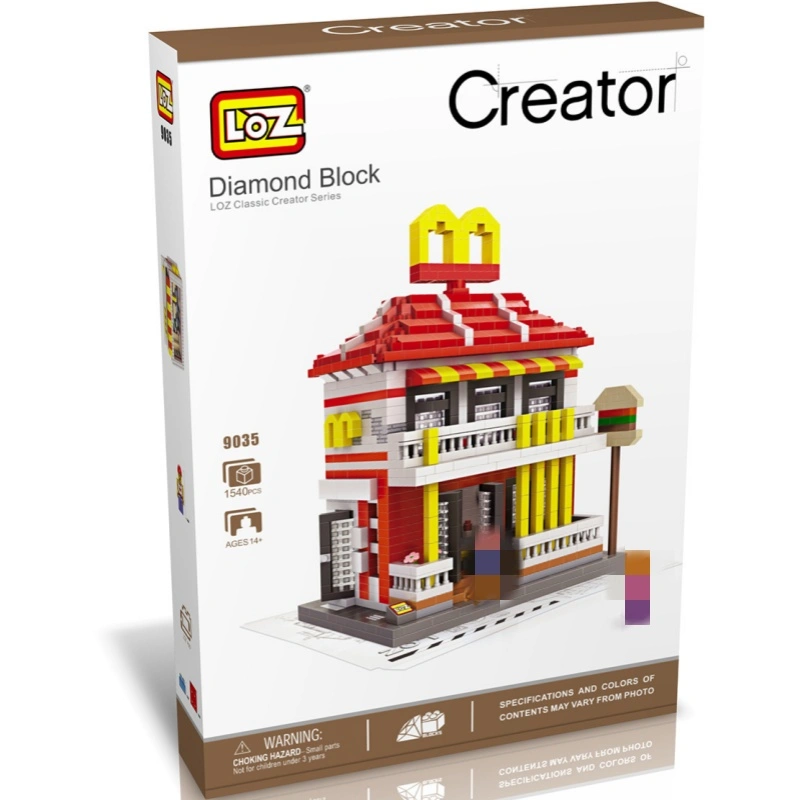 [Mini Micro Bricks] LOZ 9033 Gas station buildings Creator Modular Buildings