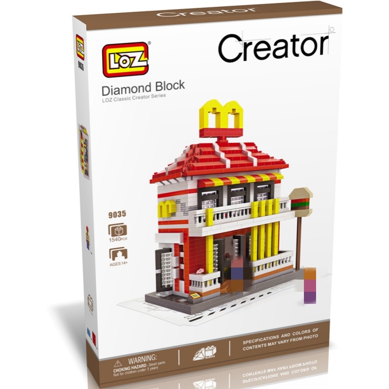 [Mini Micro Bricks] LOZ 9033 Gas station buildings Creator Modular Buildings