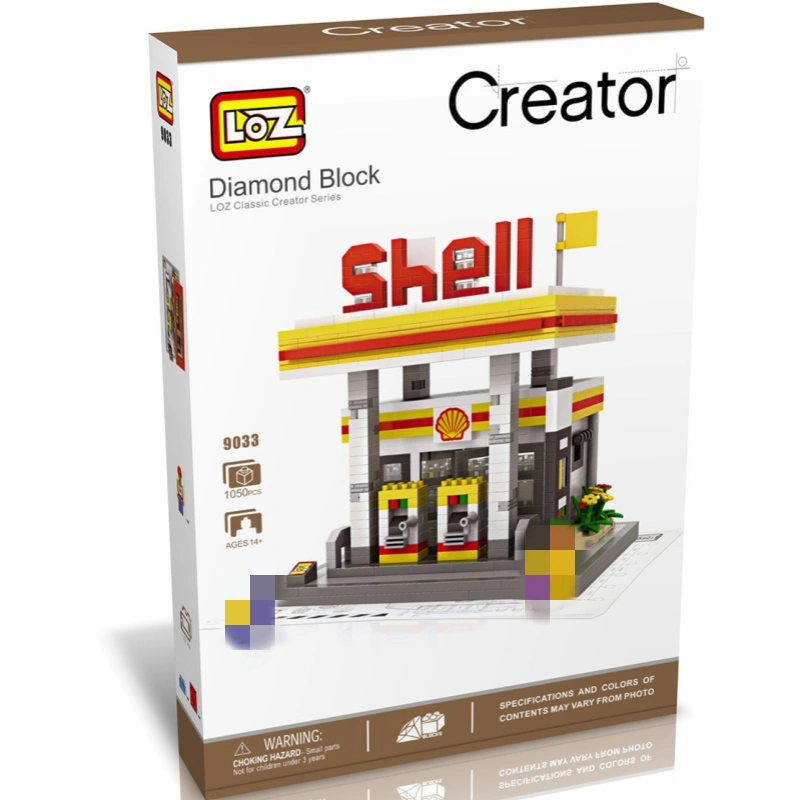 [Mini Micro Bricks] LOZ 9033 Gas station buildings Creator Modular Buildings