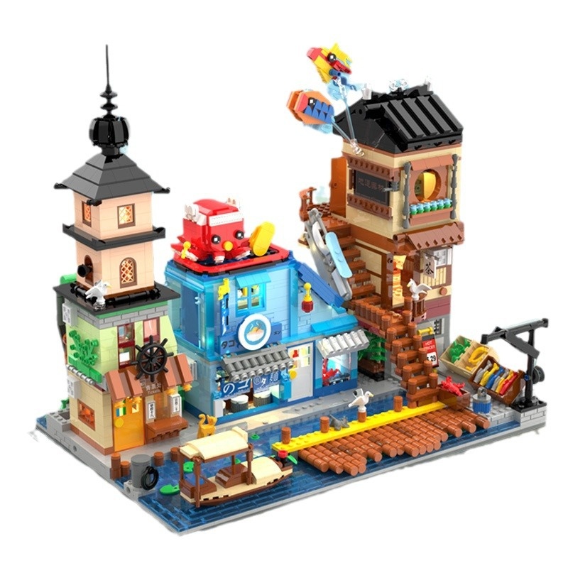 Mini Micro Bricks] ZHEGAO 00427 Hokkaido Port Modular Buildings