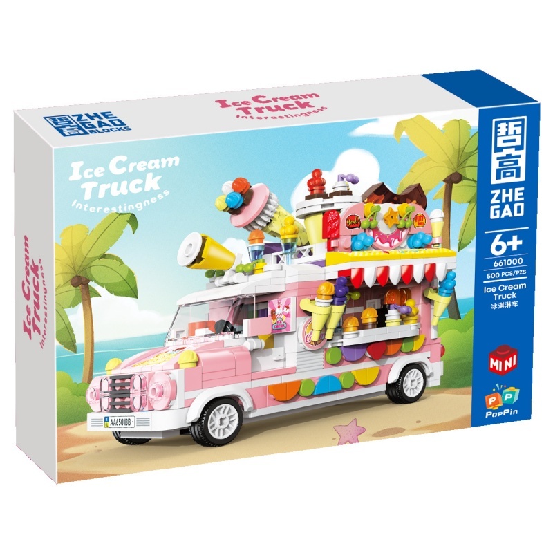 [Mini Micro Bricks] ZHEGAO 661000 Ice Cream Truck Creator Expert