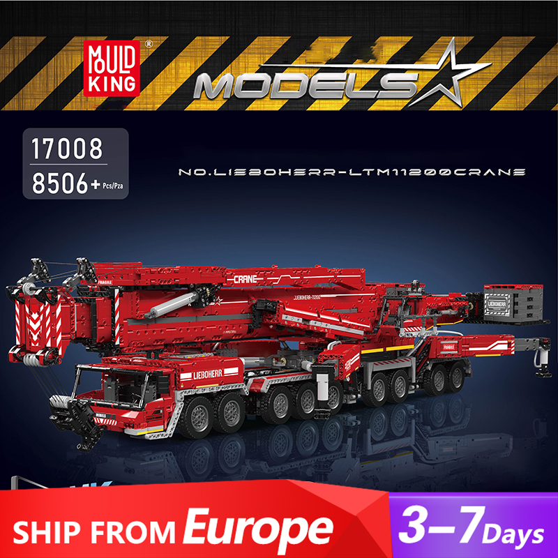 [Pre-Sale] [With Motor] Mould King 17008 Liebherr LTM 11200 Remote Controlled Crane Technic Europe Warehouse Express