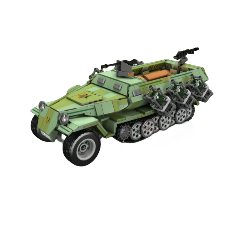 [With Motor] Mould King 20027 Semi-tracked armored vehicle Military