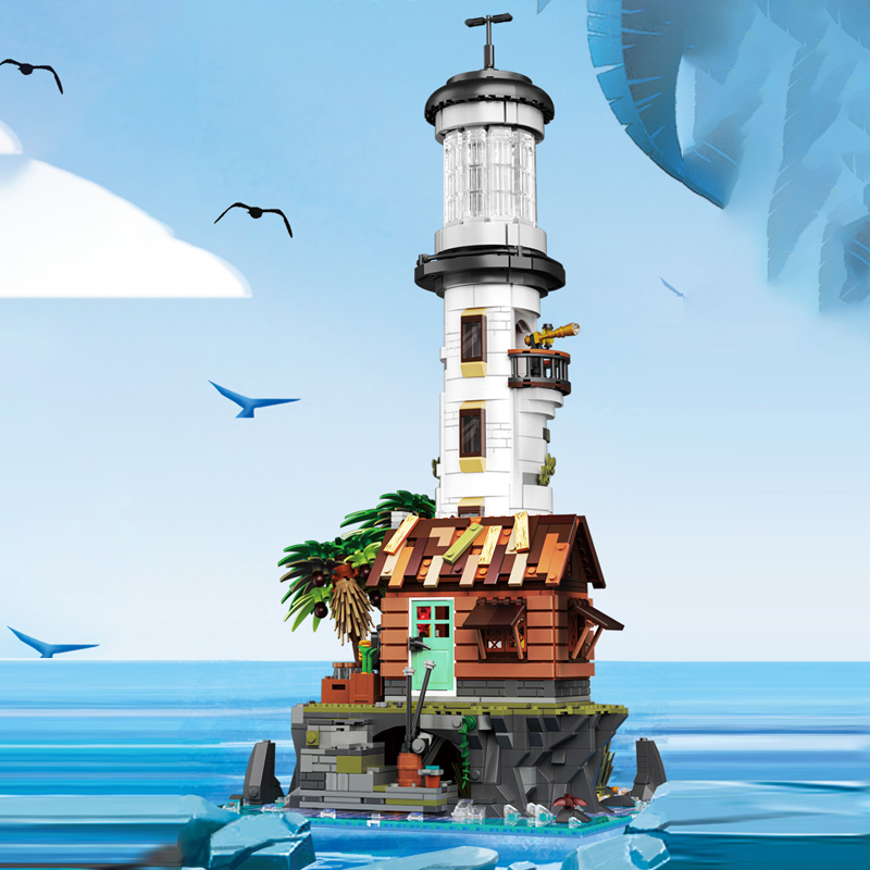 [Mini Micro Bricks] ZHEGAO 613003 Fishing Village Lighthouse Modular Buildings