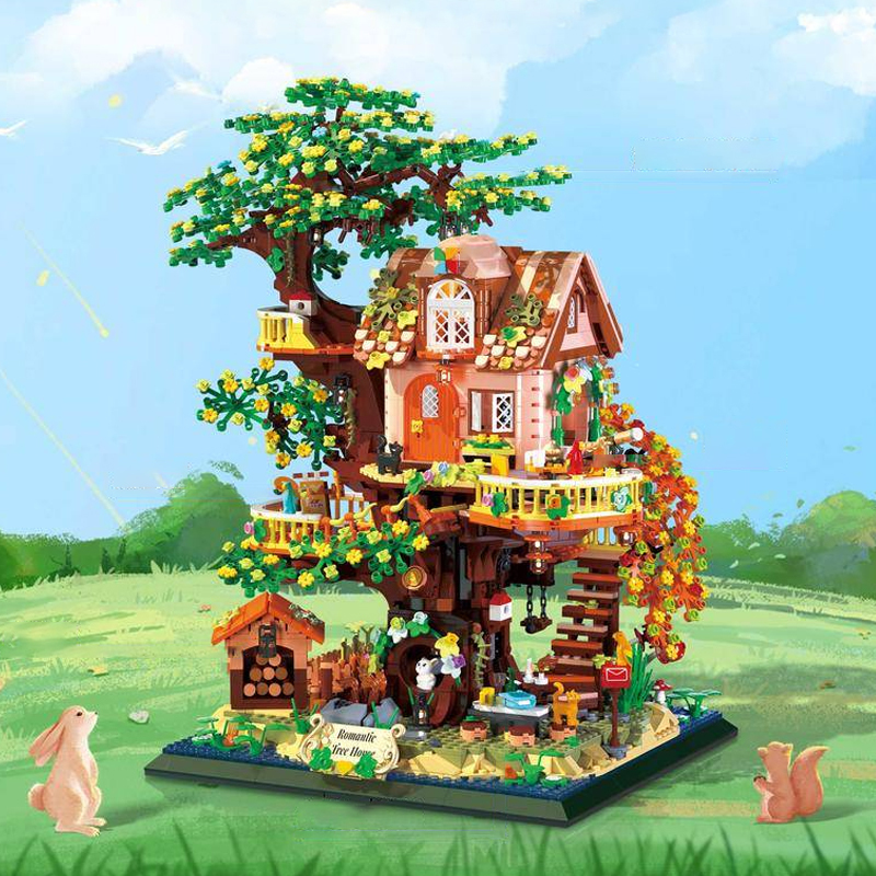 [Mini Micro Bricks] ZHEGAO 612010 Tree House Modular Buildings