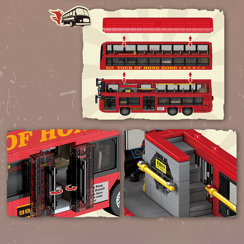 ZHEGAO 991012 Nostalgic Classic Bus Technic