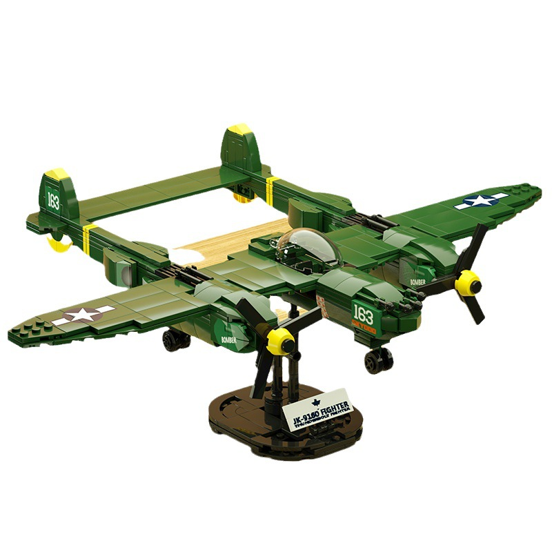 JAKI JK9160 Military Storm: P-38 Thunderbolt Fighter World War II Retro Fighter Aircraft