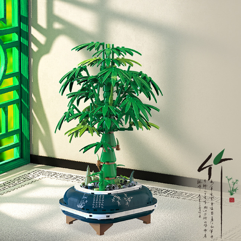 [Mini Micro Bricks] ZHEGAO 00389  Bamboo Bonsai Bamboo reported peace bamboo bonsai Creator Expert