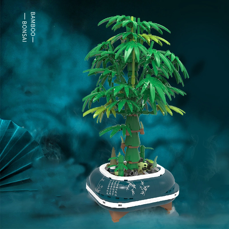 [Mini Micro Bricks] ZHEGAO 00389  Bamboo Bonsai Bamboo reported peace bamboo bonsai Creator Expert