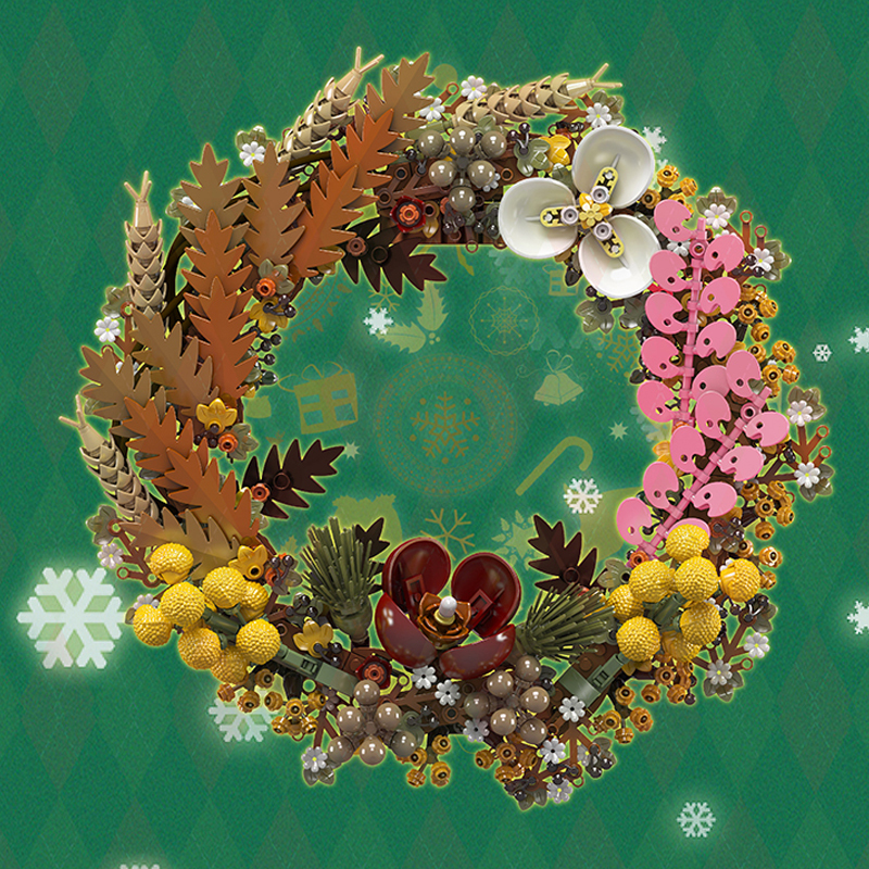 Mould King 10073-10074 Christmas Eucalyptus Wreath Seasonal Creator