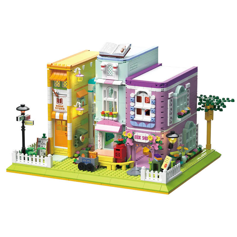 [Mini Micro Bricks] ZHEGAO 612023 Coffee Bookstore Modular Buildings