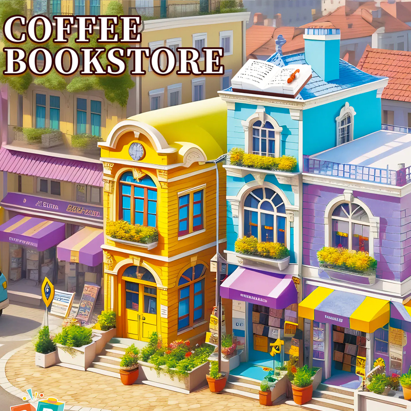 [Mini Micro Bricks] ZHEGAO 612023 Coffee Bookstore Modular Buildings