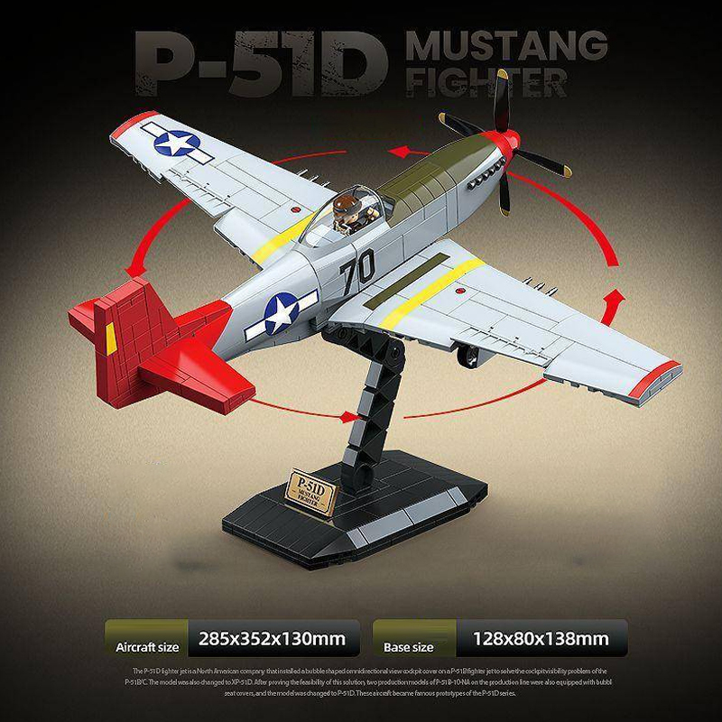 QUANGUAN 100278 P-51D Mustang Fighter Military