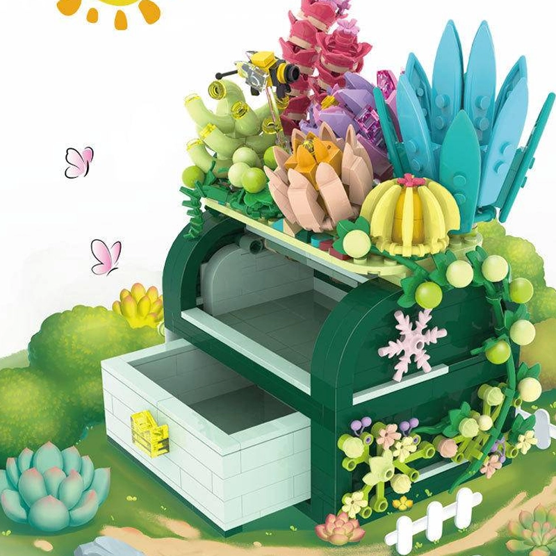 [Mini Micro Bricks] ZHEGAO 663004 Succulent Box Creator Expert