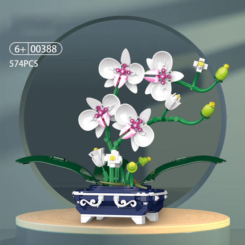 [Mini Micro Bricks] ZHEGAO QL00388 Orchid Potted Creator Expert
