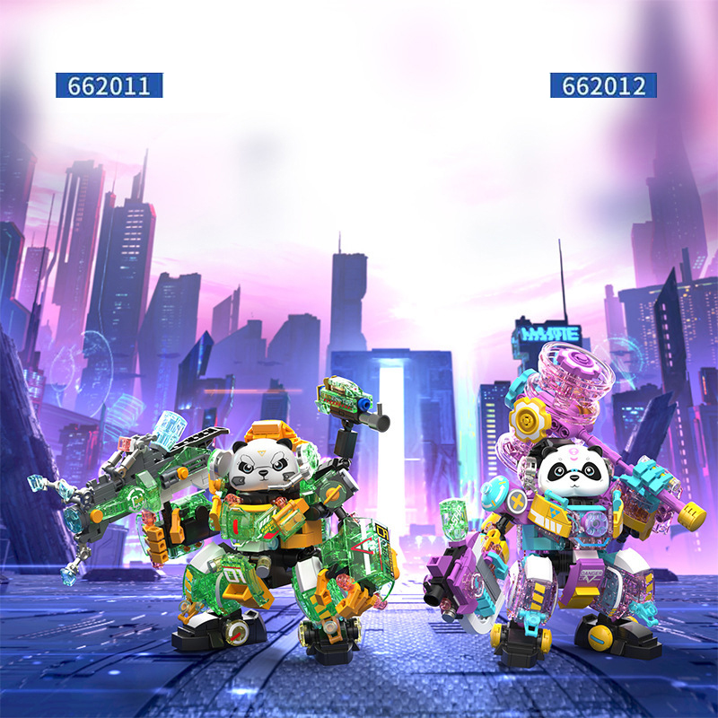 Mini Micro Bricks] ZHEGAO 662011-662012 Panda Mecha Creator Expert