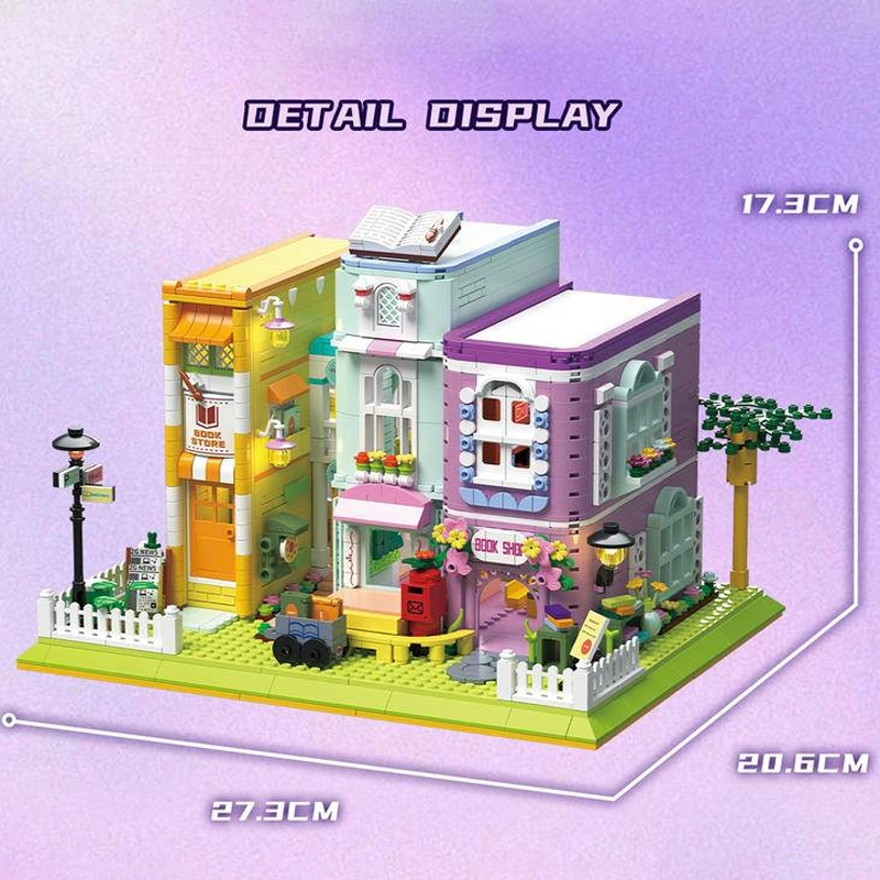[Mini Micro Bricks] ZHEGAO 612023 Coffee Bookstore Modular Buildings
