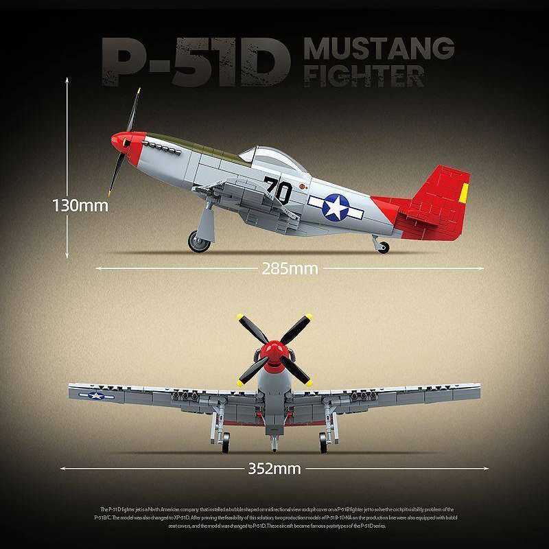 QUANGUAN 100278 P-51D Mustang Fighter Military