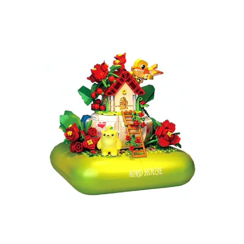 [Mini Micro Bricks] ZHEGAO 663014 Flowers Bird House Music Box