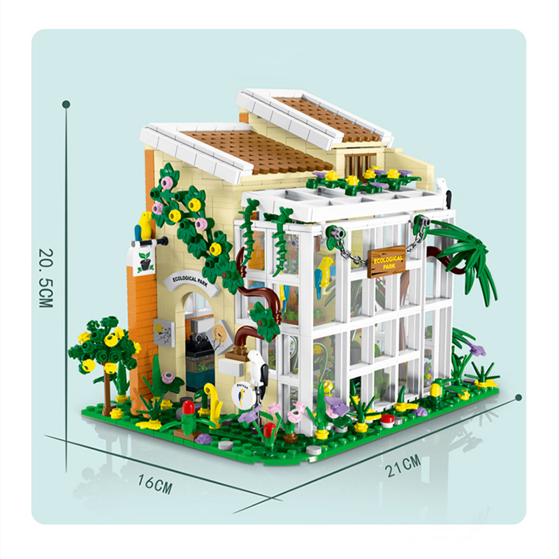 Mork 031063 Creator Buildings Ecological Park Building Blocks With Light 1506pcs Bricks Toys From China Delivery.