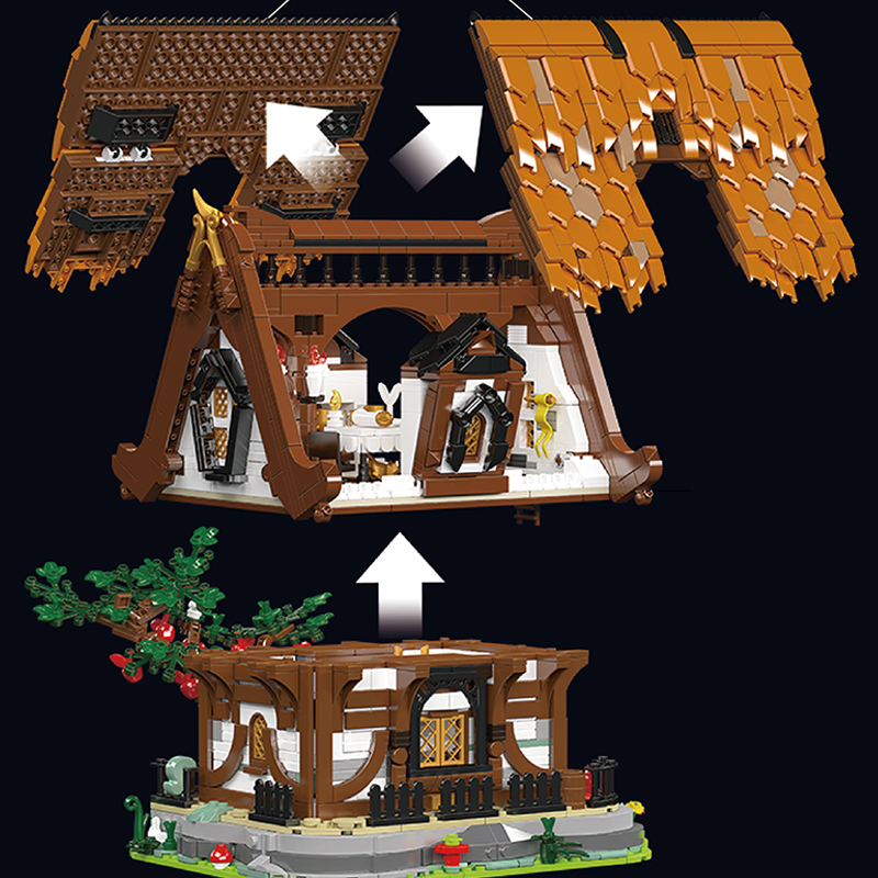 Mould King 16054 Midage World Log Cabin Modular Buildings