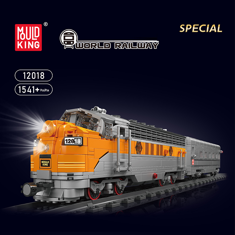 [With Motor] Mould King 12018 USA EMD F7 WP Diesel Locomotive Technic