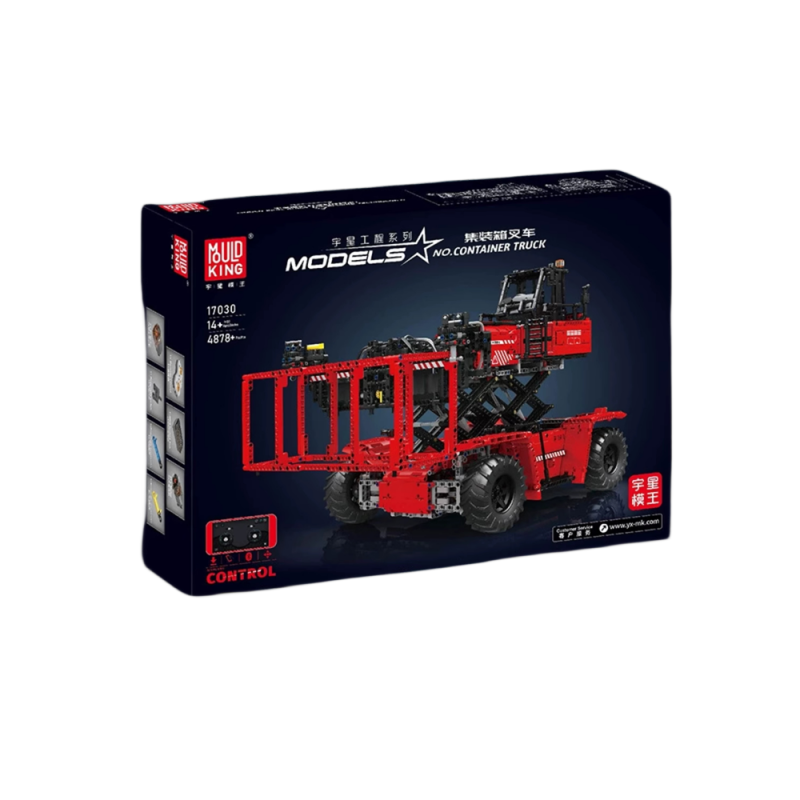 [With Motor]Mould King 17030 Red Container Truck Technic