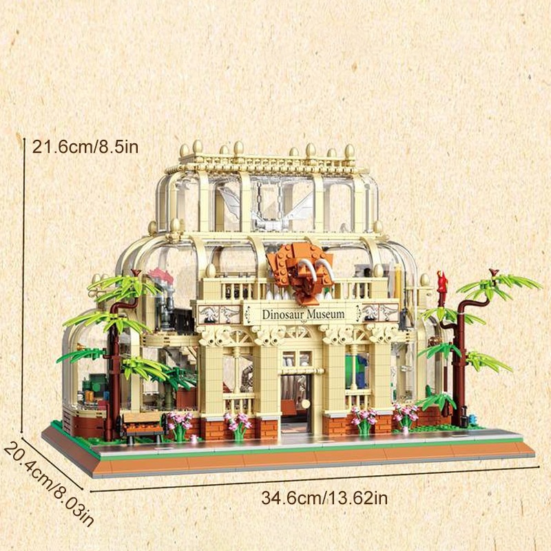 [Mini Micro Bricks] ZHEGAO 613000 Dinosaur Museum Modular Buildings