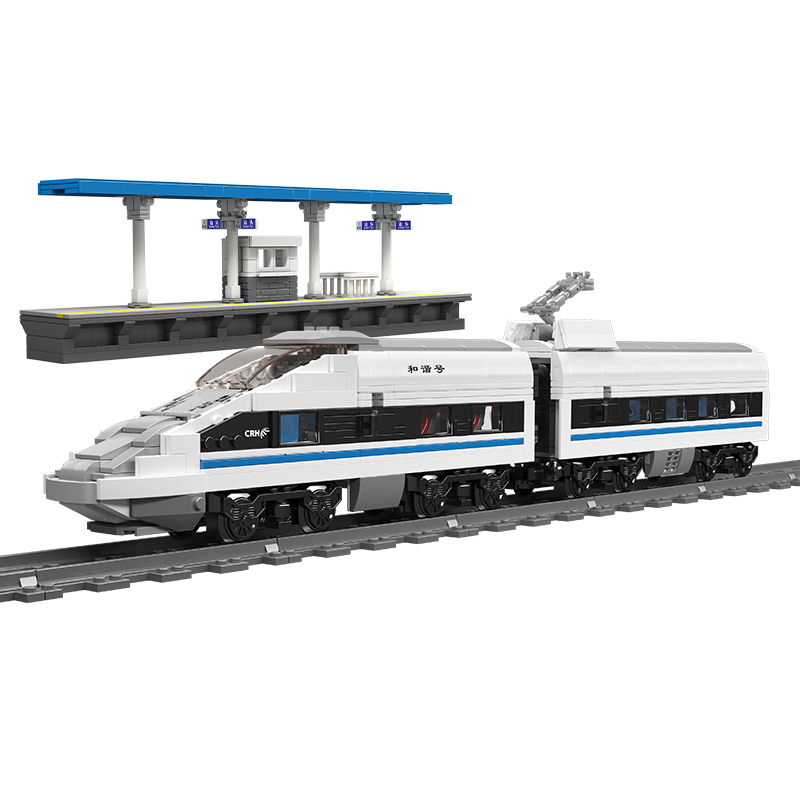 [With Motor]Mould King 12021 World Railway CRH380A High-speed Train City