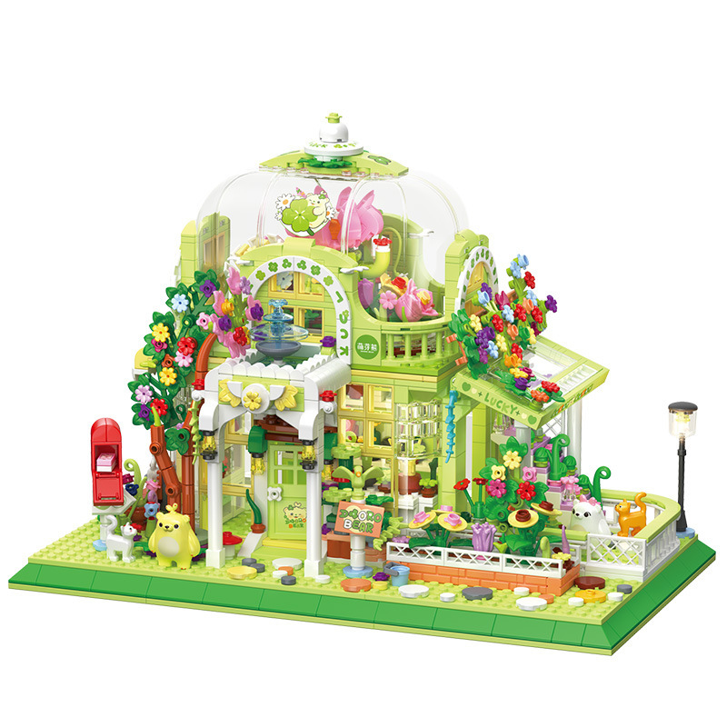 [Mini Micro Bricks] ZHEGAO 612002 Sunlight Botanical Garden Sprout Bear Creator Expert