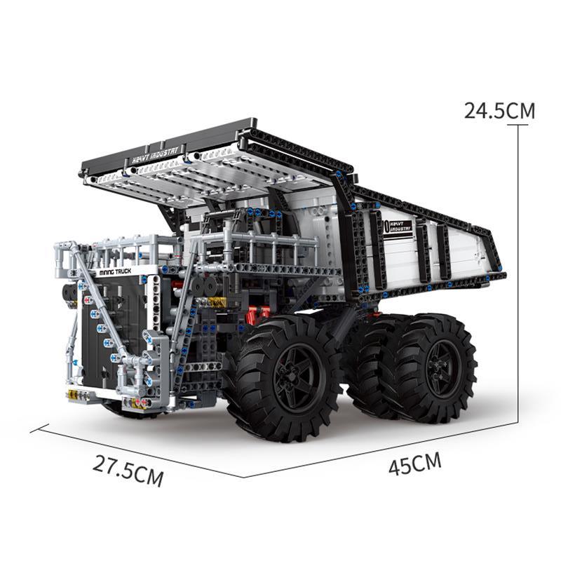 [With Motor]Mould King 13170 Custom RC Mining Dump Truck Muldenkipper Technic