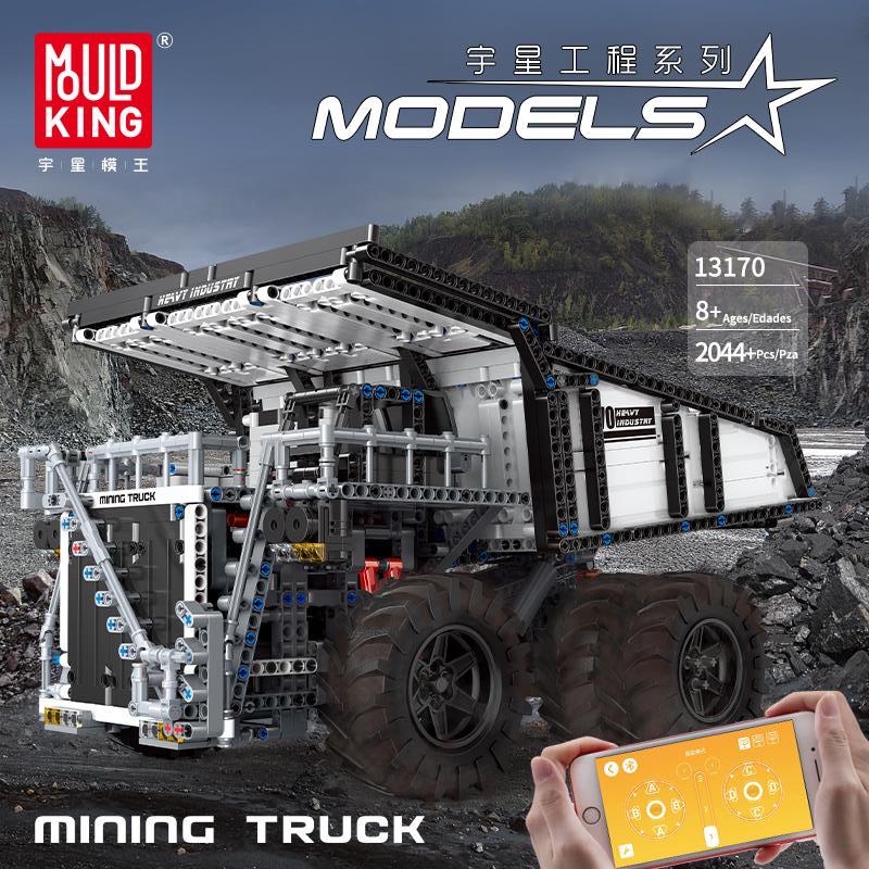 [With Motor]Mould King 13170 Custom RC Mining Dump Truck Muldenkipper Technic