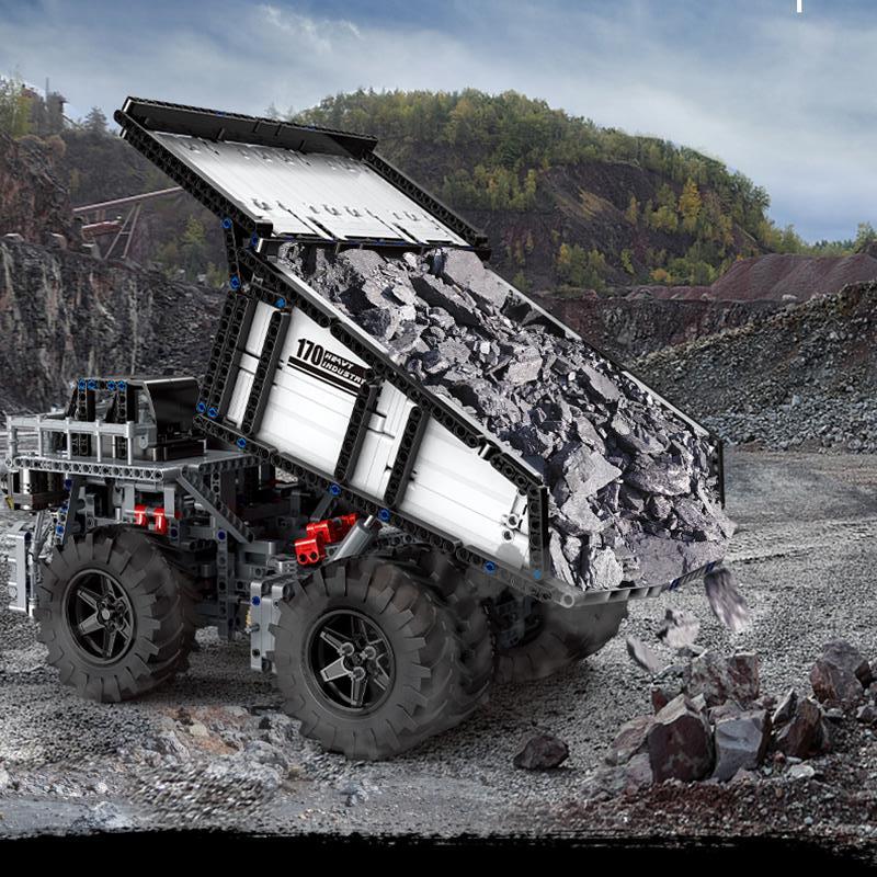 [With Motor]Mould King 13170 Custom RC Mining Dump Truck Muldenkipper Technic