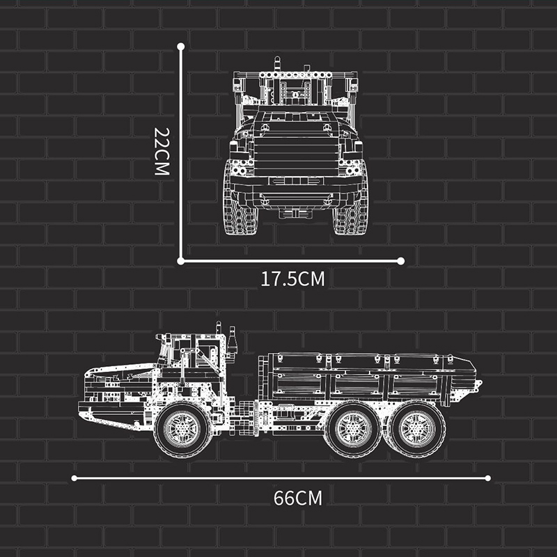 [With Motor]Mould King 17010 Custom RC Dump Truck Technic