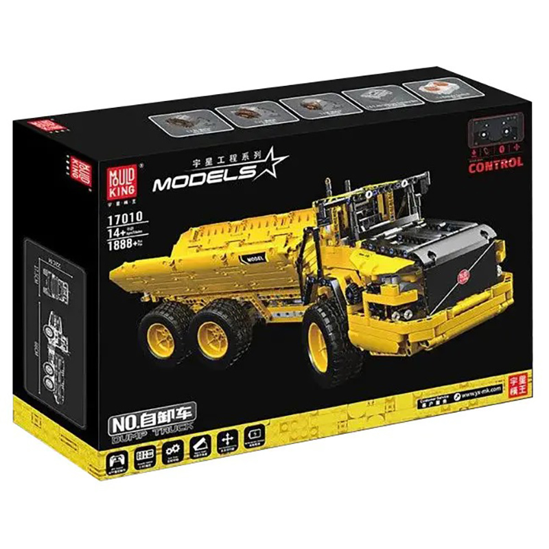 [With Motor]Mould King 17010 Custom RC Dump Truck Technic