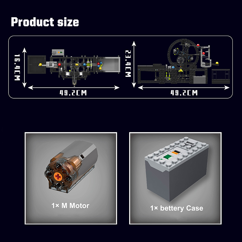 [With Motor] Mould King 26015 GBC assembly line~planetary elevator Technic