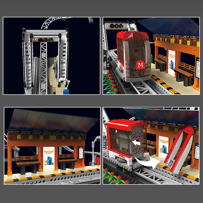 [With Motor] Mould King 16052 Urban Railcar Modular Building
