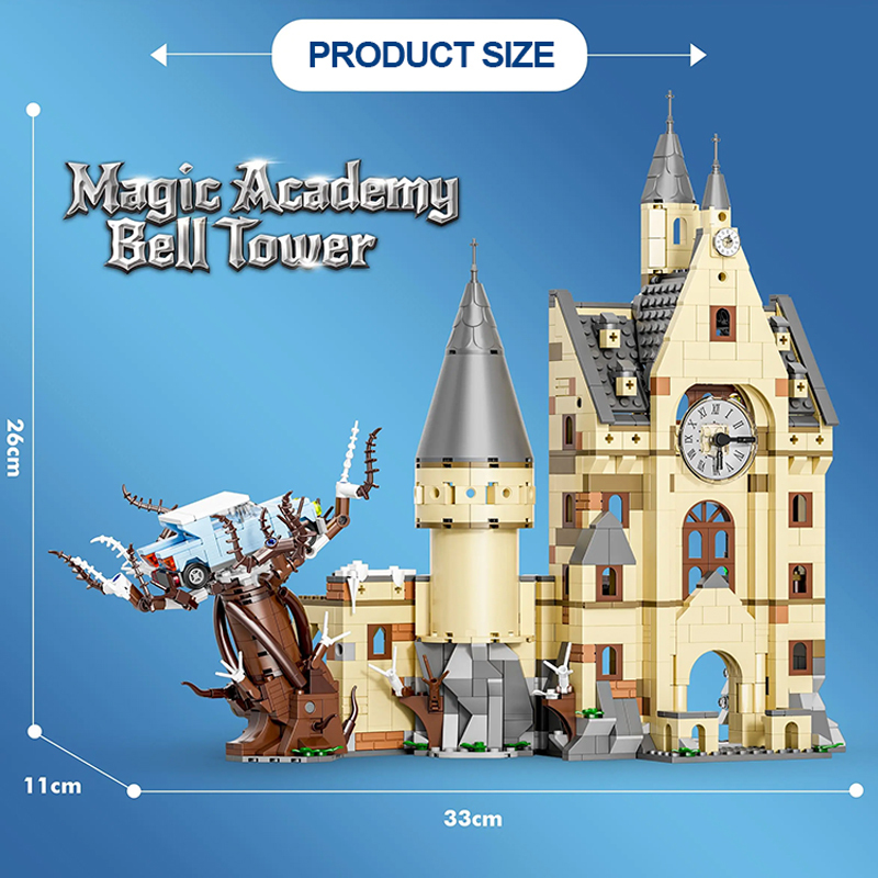 [Pre-Sale] [Mini Micro Bricks] JiQing JQ20002 Magic Academy Bell Tower Modular Buildings