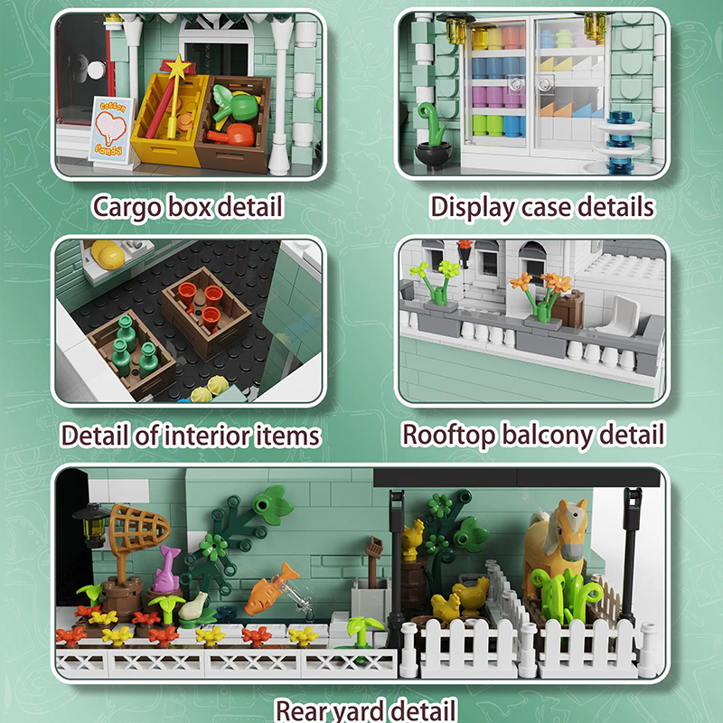 [Pre-Sale] [Mini Micro Bricks] JiQing JQ10003 Grocery Store Modular Buildings