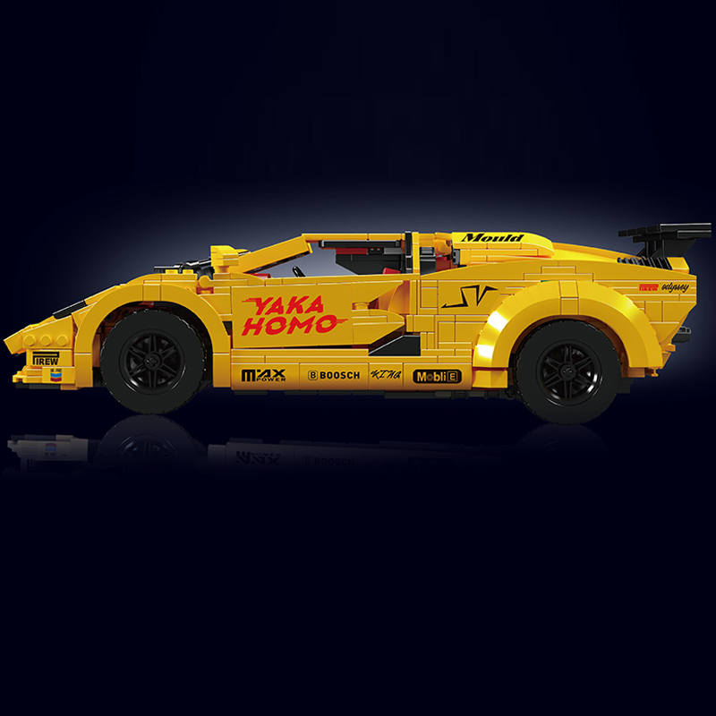 MouldKing 13195 Yellow Lamborghini Countach Technic
