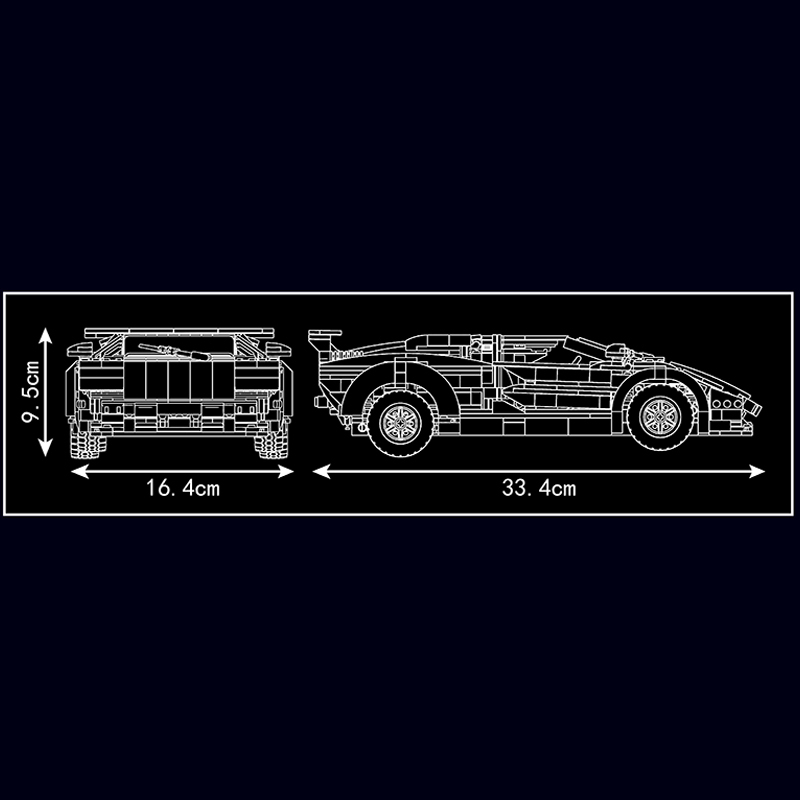 [With Motor] MouldKing 13194 Lamborghini Countach Technic