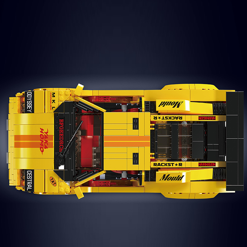 MouldKing 13195 Yellow Lamborghini Countach Technic