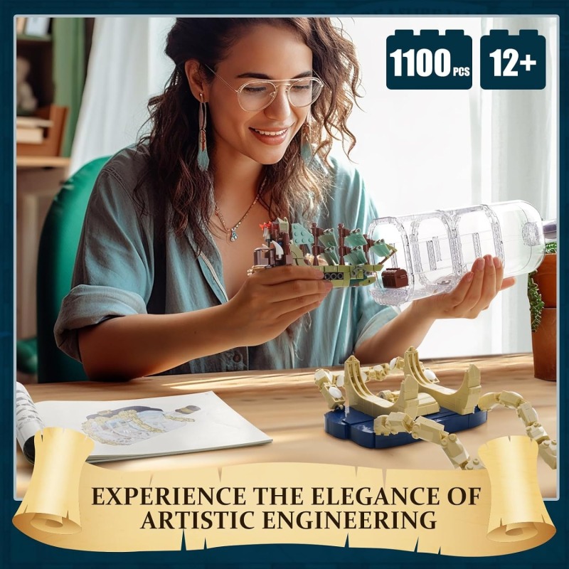 Custom 92199 Ship in a Bottle：The Flying Dutchman Creator Expert