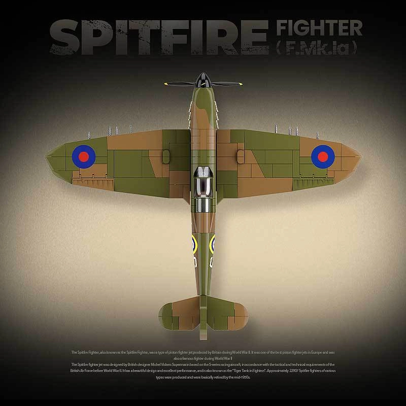 QUANGUAN 100279 Spitfire fighter jet Military