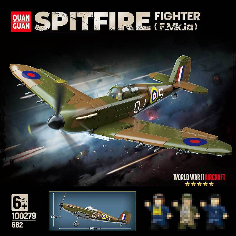 QUANGUAN 100279 Spitfire fighter jet Military