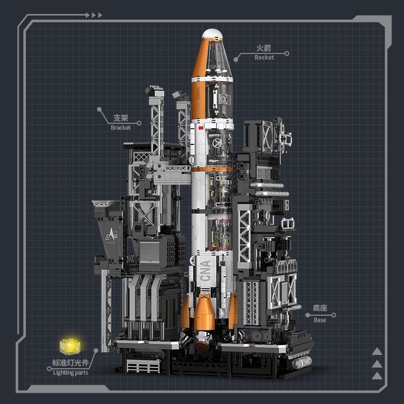 LEGO MOC CREATE WITH PASSION D2201 Semi-Mechanical Series Rocket
