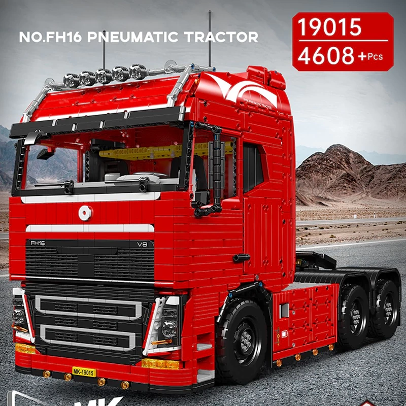[With Motor] MouldKing 19015 FH16 Pneumatic Tractor Technic
